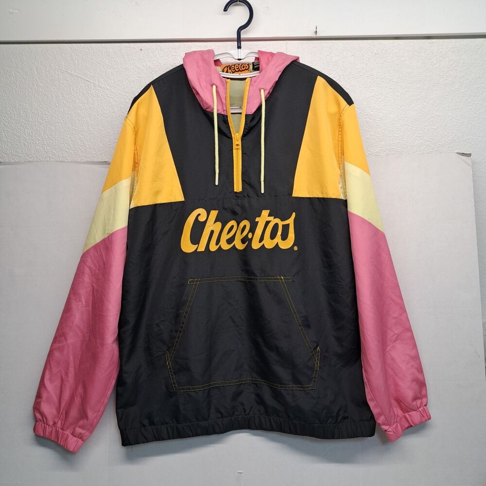 Cheetos Chester Cheetah Colorblock Half-Zip Windbreaker Jacket Size Medium